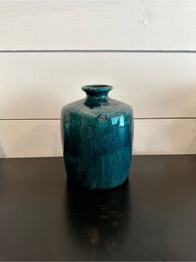 Teal Ceramic Decorative Vase